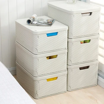 

Multifunction Folding Laundry Basket Organizer Imitation Teng Weaving Household Clothes Storage Basket Car Trunk Recive Box