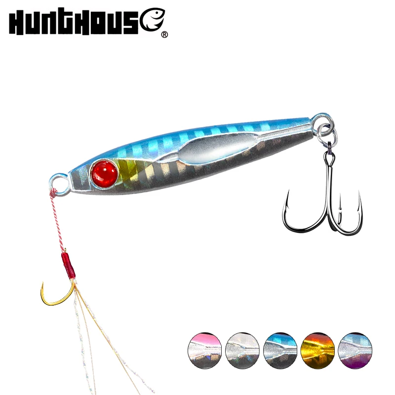 

Hunthouse slow jigging lure hard fishing lure metal jig micro jig lead for aji fish jack eye finder 3/5/7/12g lw809 origin hook