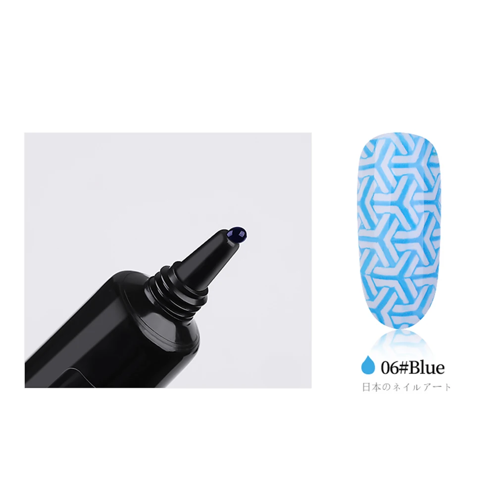 06Blue Цветной Гель-лак для стемпинга для ногтей 8 мл, пластина для стемпинга для нейл-арта, Гель-лак для штамповки ногтей, УФ-гелевый штамп, гель для печати - Цвет: 06Blue