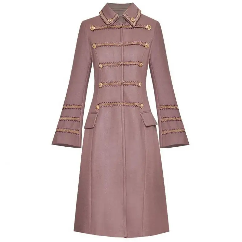 Red RoosaRosee дизайнерское женское осенне-зимнее винтажное пальто с отворотом, с цветочным узором, с длинным рукавом, элегантное шерстяное пальто Highstreet, новое пальто - Цвет: color