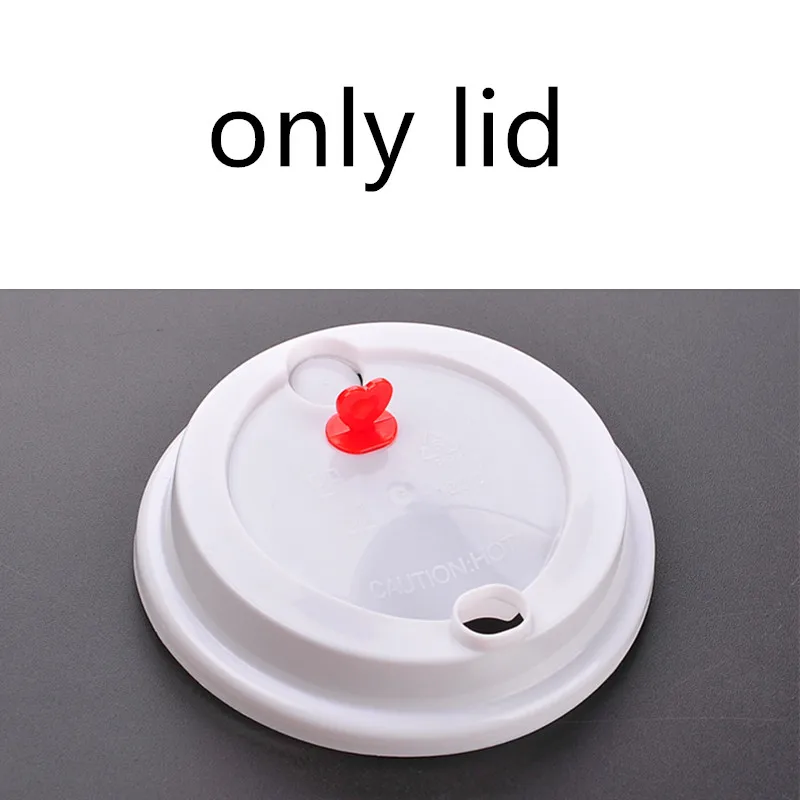 only lid 50 шт, прозрачные u-образные милые одноразовые чашки для холодных напитков, молока, чая, вечерние, на день рождения, креативные пластиковые чашки для напитков с крышкой - Цвет: only lid