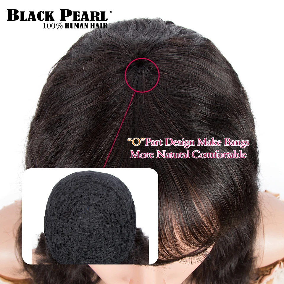 Onda do Corpo da Pérola Perucas do Cabelo Humano com Franja Peruca de Cabelo Preta Máquina Completa Feita Perucas Loira Peruca Colorida Laranja Peruano Remy 4 Apliques e perucas