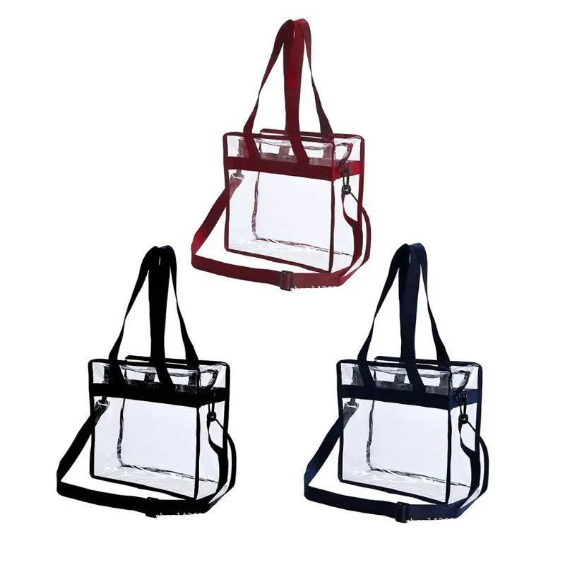 Модные прозрачные сумки, большая Вместительная женская сумка-тоут, пляжная сумка для покупок, органайзер для макияжа, сумка на плечо