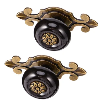 

2Pcs Zinc Alloy Cabinet Pulls Bar Ceramic Drawer Knobs Furniture Handle Hand Grip Assorted Color