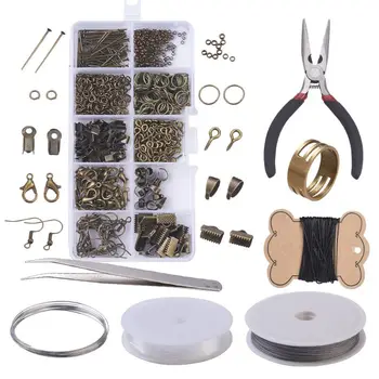 

10 Grids Metal Jewelry Making supplies Kit DIY Necklace Materials Repair Tool