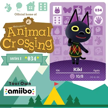

034 Kiki Welcome Amiibo Animal Crossing Cross Card Game Card Amiibo Card Work for Ns Games Amiibo Animal Crossing Nfc Series 1