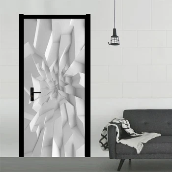 

Modern 3D Stereo Geometric Wallpaper Abstract Art Door Sticker Living Room Bedroom Creative Diy Home Poster Pvc Waterproof Decal