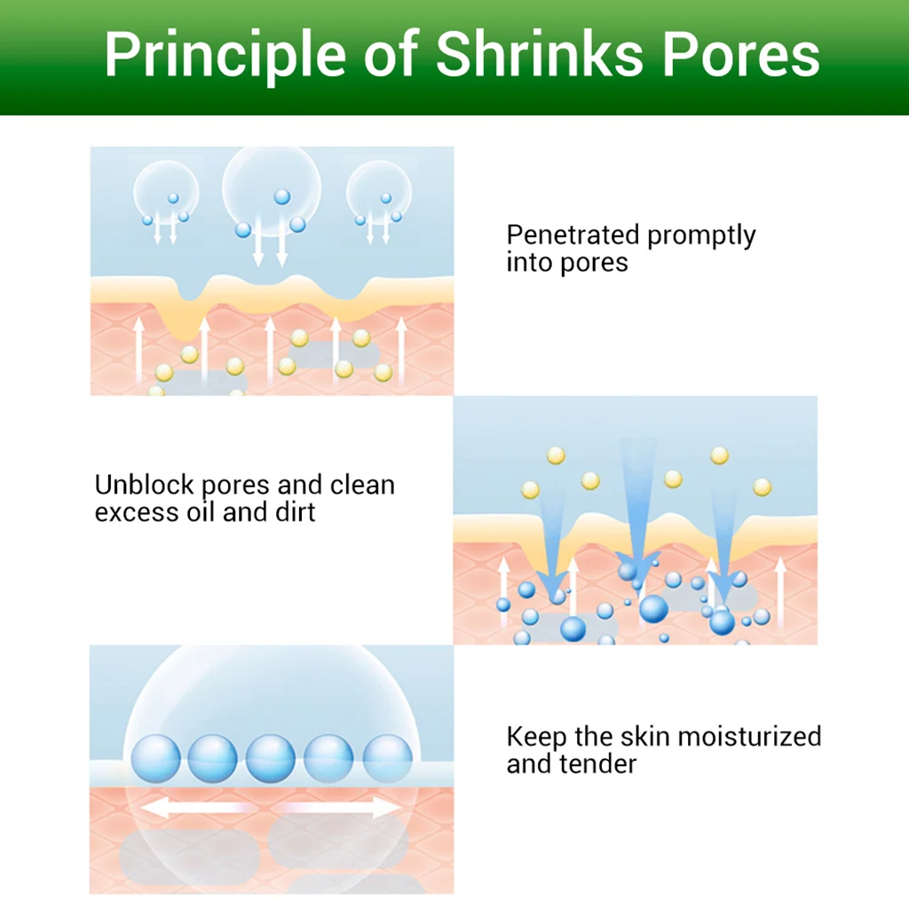 BREYLEE Shrink Pores Serum Pore Tightens Refining Moisturizing Essence Whitening Anti-aging Oil Control Facial Essence Skin Care