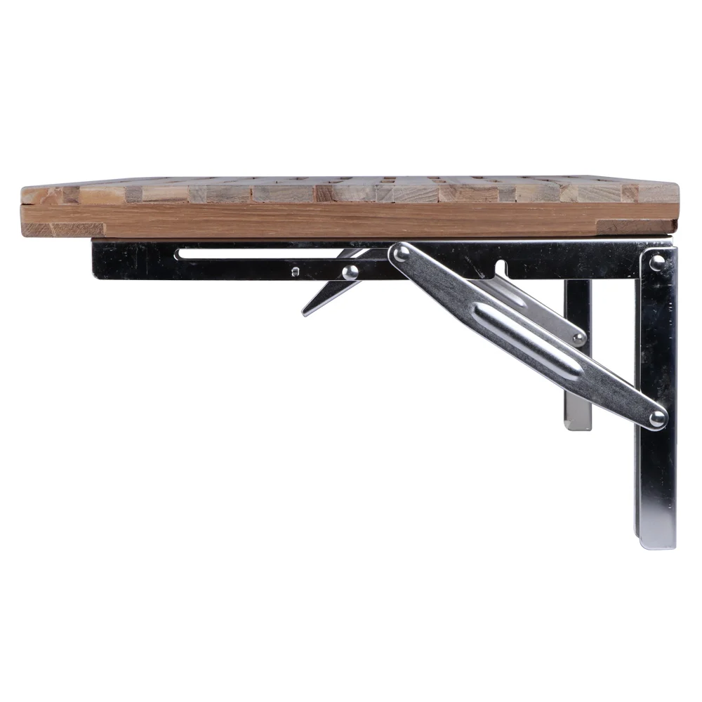 445mm*330mm 티크 벽걸이 접이식 벤치 (보트, 샤워실, 스팀, 사우나룸용 슬롯 포함)