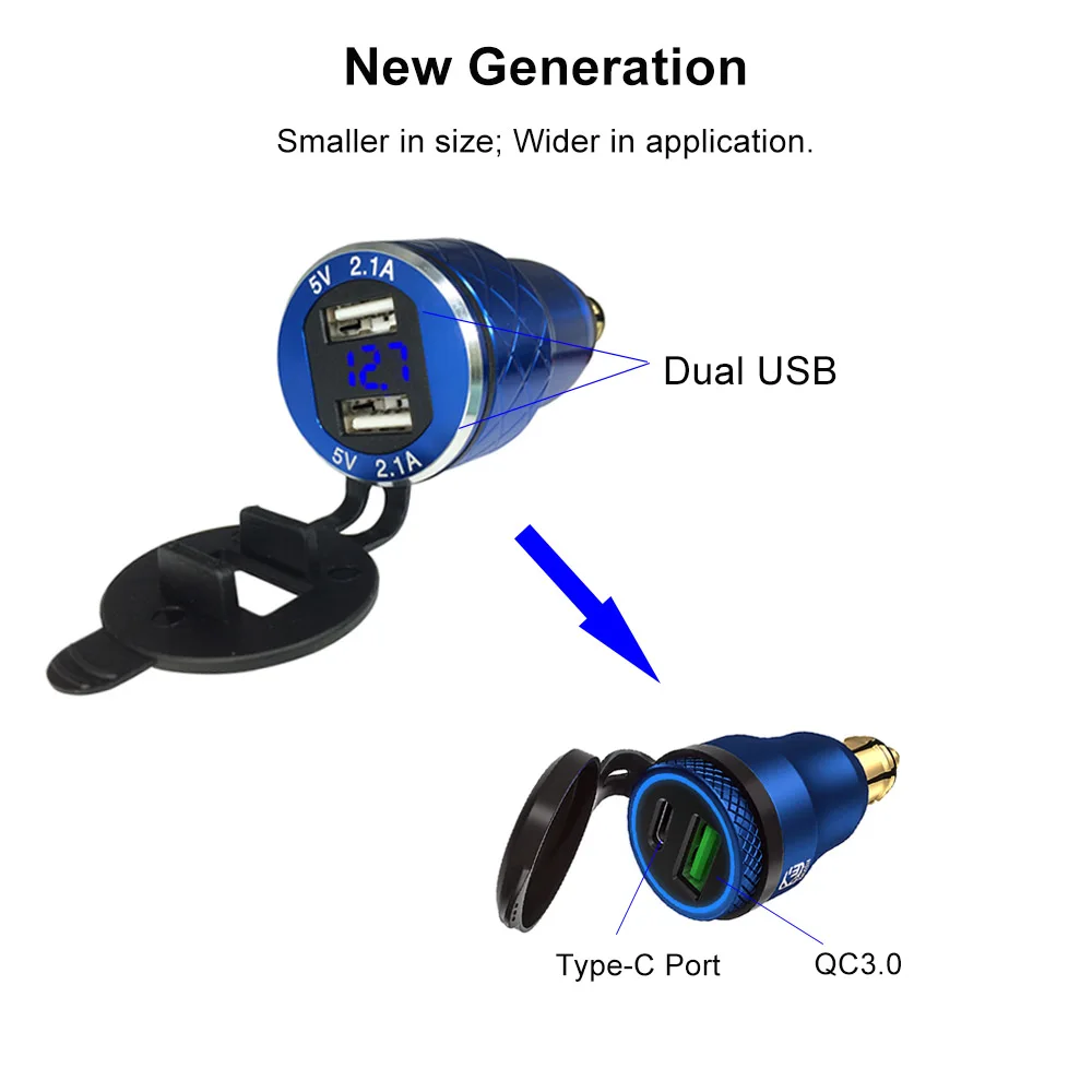 Buendeer алюминиевый сплав QC3.0 Din к USB зарядное устройство адаптер Мотоцикл гнездо для BMW R1200RT R1200GS Ducati Multistrada