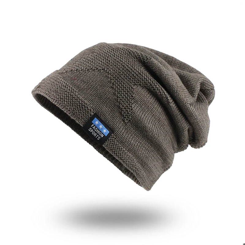 [FLB] Мужская зимняя шапка, модные вязаные шапки, Осенняя шапка, плотная и теплая облегающая шапка, бини, мягкие вязаные шапочки F18086
