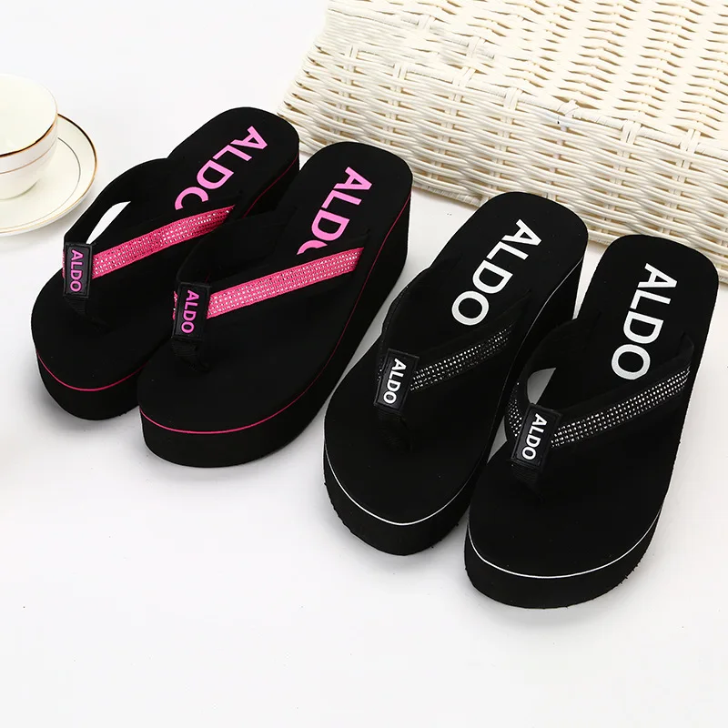 

New Style Flip-flop Flip-flops Women's Summer High Heel Slippers Outer Wear Sandals Fashion Casual Sandals