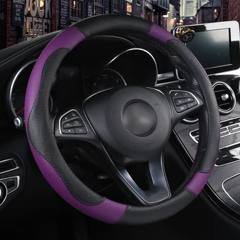 

Leather Car Steeting Wheel covers For Porsche All Models Cayman Macan Panamera Cayenne Boxster 718 car styling accessories