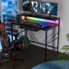 RGB LED Gaming Tisch Kommt mit Desktop Buchse Laptop Tisch Computer Schreibtisch Tisch Schlafzimmer Möbel Wohnzimmer Schreibtische meubles