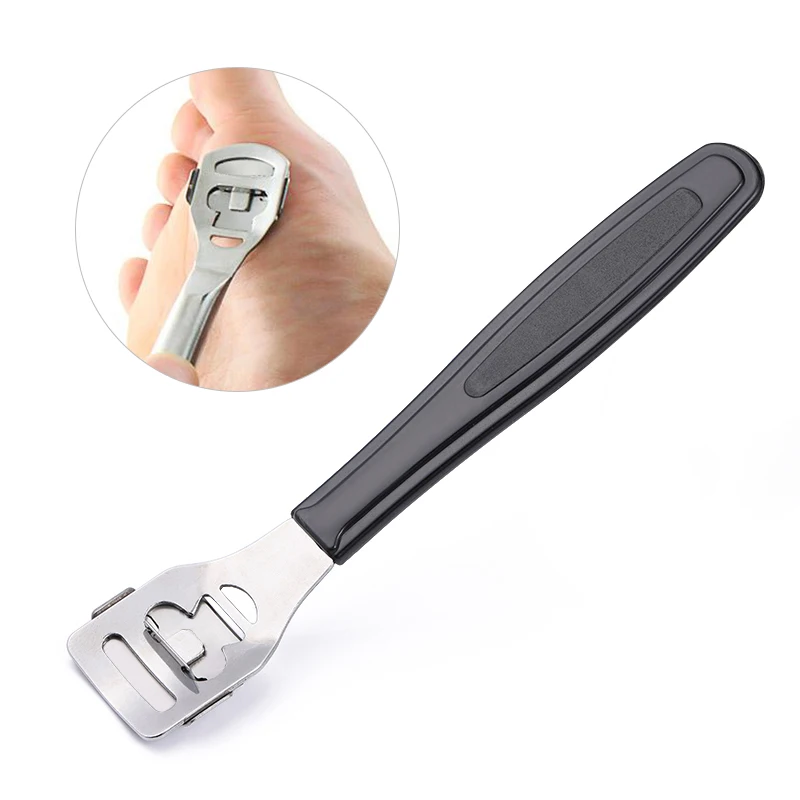 

Stainless Steel Callous Knife Hard Feet Removal Dead Skin Cutter Trimmer Pedicure Black Color Handle Foot Nails Care Tools