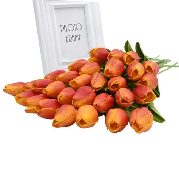 

31pcs/lot 35cm PU Tulips Real Touch Artificial Flowers DIY Wedding Bride Bouquet Fake Flowers Festival Party Table Decoration