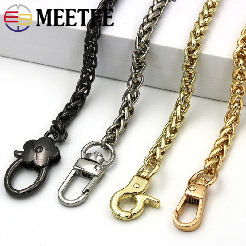 Meetee 6 мм x 10 0/110/120 см сумка металлическая цепь ремешки различные крючки пряжки цепи