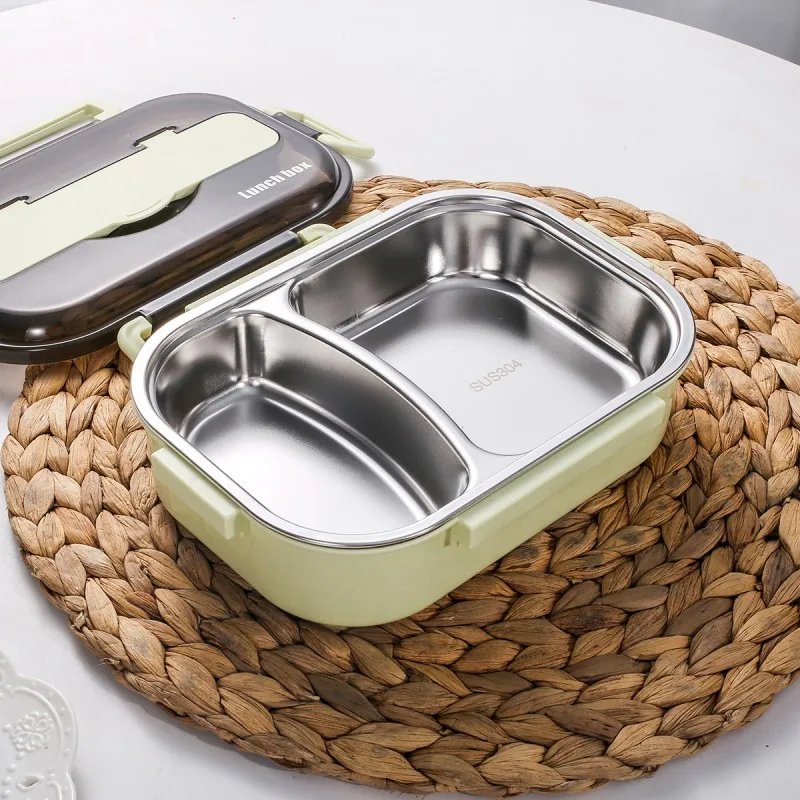 C 1000/1300ML Japanese Kids Lunch Box 304 Stainless Steel Bento Lunch Box With Compartment Tableware Microwave Food Container Box - Цвет: C