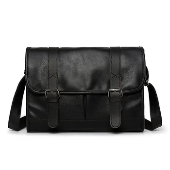 

Retro PU Satchel Imitation Leather Single Shoulder Zipper Bag Travel Bag Casual Oblique Chest Bag Men's Mail Bag