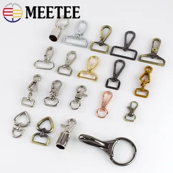

Meetee Metal Bag Spring Buckle Carbines Swivel Lobster Clasp Snap Key Chain Ring Strap Stopper Cord Hooks Hardware Accessory