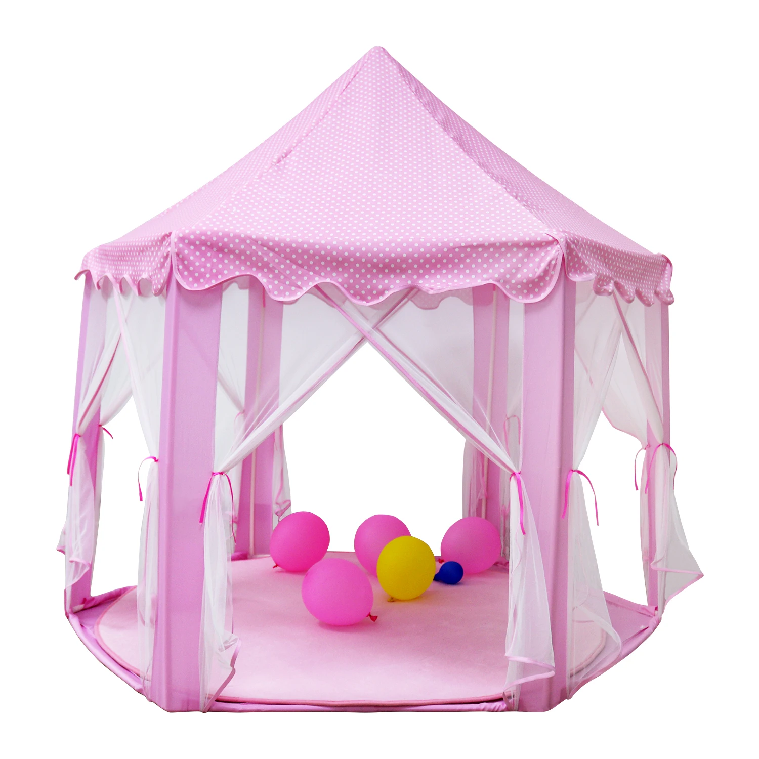 Pink tent Детская палатка, игровой домик, портативный Замок принцессы, подарок для детей, Вигвама, крытый, открытый, палатка, шары, бассейн, для девочек, рождественские подарки - Цвет: Pink tent