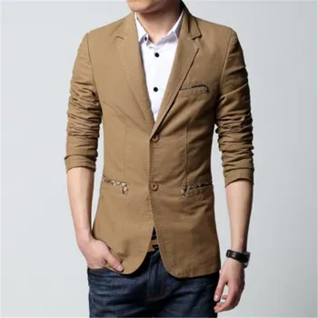 

Mens casual blazer and jacket new korean fashion style black khaki brown slim fit hot sale Male coat plus size big 6XL drop ship
