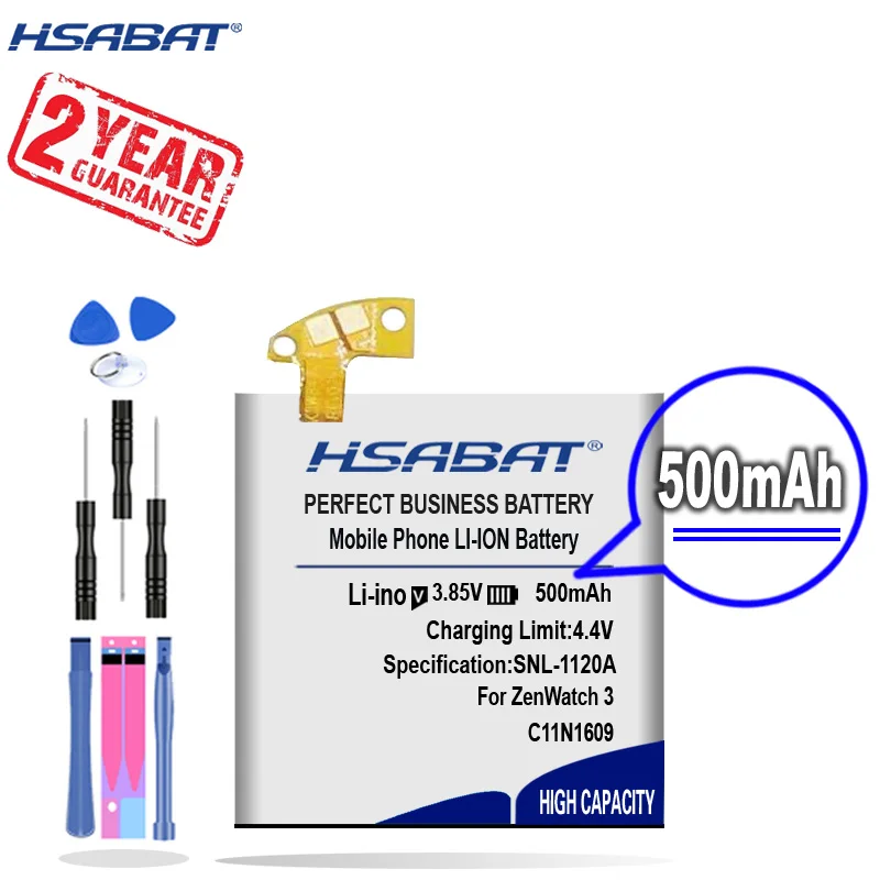 Новое поступление [HSABAT] сменный аккумулятор C11N1609 на 500 мАч для смарт-часов ASUS ZenWatch