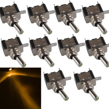

ON/OFF Switch Truck Rocker Toggle Car Off-road Waterproof 20A ATV LED SPST 10Pcs Controler