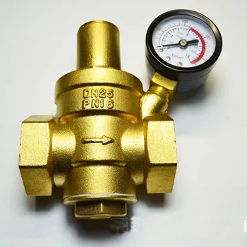 

1pc Reducing Valve DN20 3/4" Adjustable Brass Water Pressure Reducing Regulator Valves With Gauge Reducing Valve