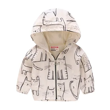 

Boy girl clothes Spring Autumn Hooded jacket coat fashion Cartoon Printing kids outerwear 2019 Hot sale baby Quality child wear