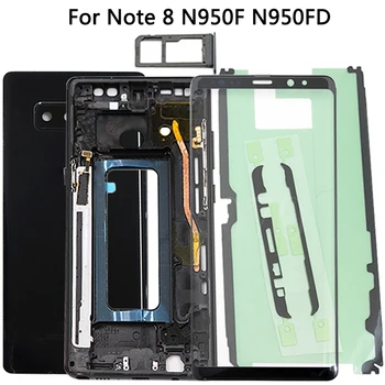 

New Note 8 Battery Cover For Samsung Galaxy Note 8 N950 N950F Back Cover Glass + Middle Frame Rear Cover With Sticker Adhesive