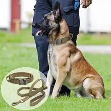 

German Shepard Walking Training Dog Collar Control Handle Military Tactical Dog Collar Leash Medium Large Dog Collars Lead