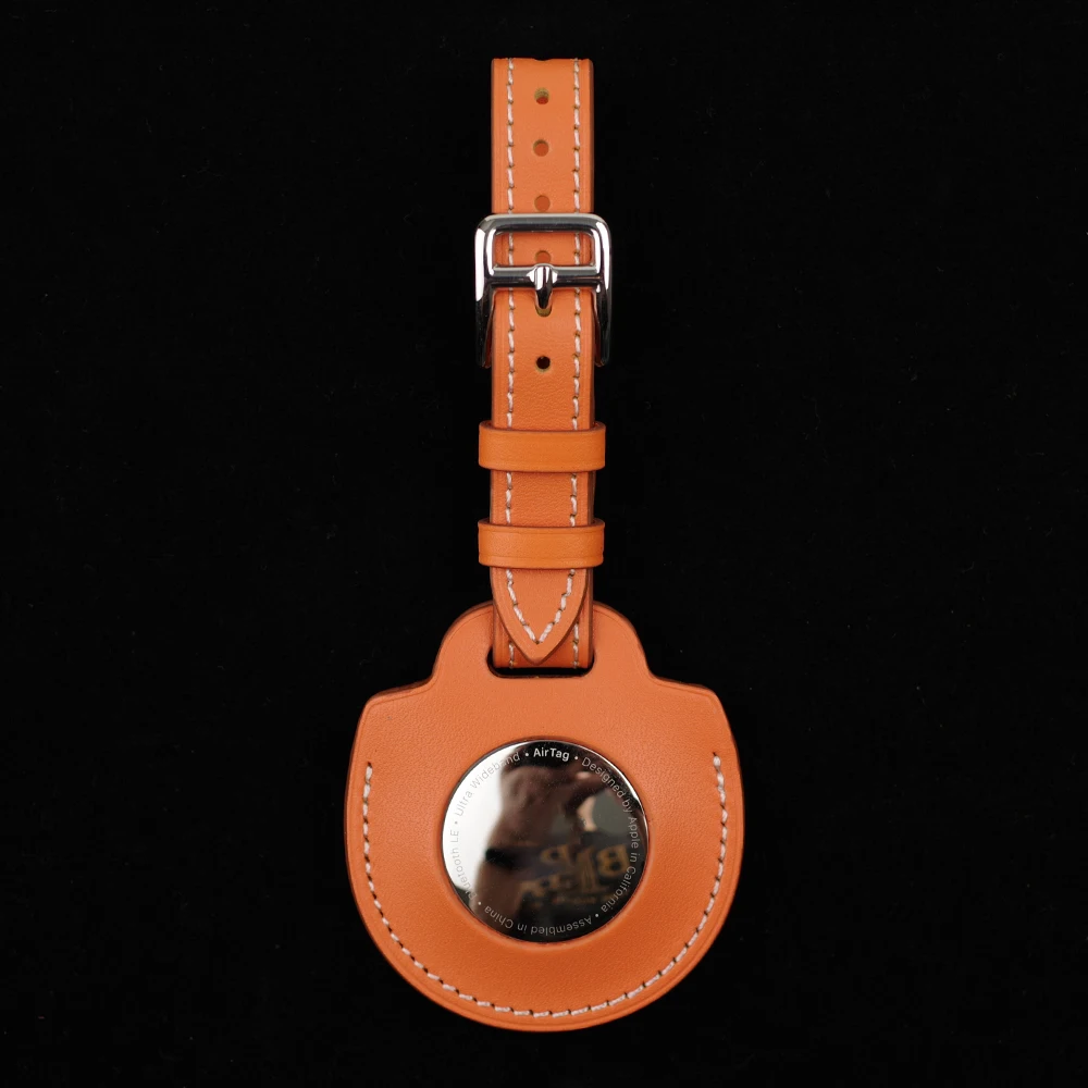 AirTag Case Genuine Leather Key Ring Baseus for Hermes for Apple AirTags Keychain Tracker Device Protect Sleeve Protector Bumper