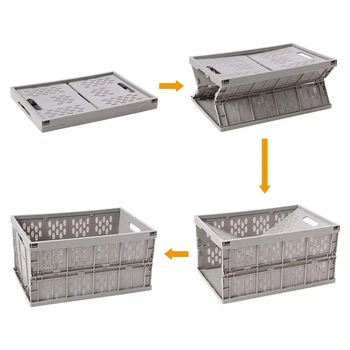 

Collapsible Storage Bin,Milk Crate and Reusable Folding Moving Box, 17.7 in X 12 in X 9 In, for Auto Organizing, Moving, Long Ti