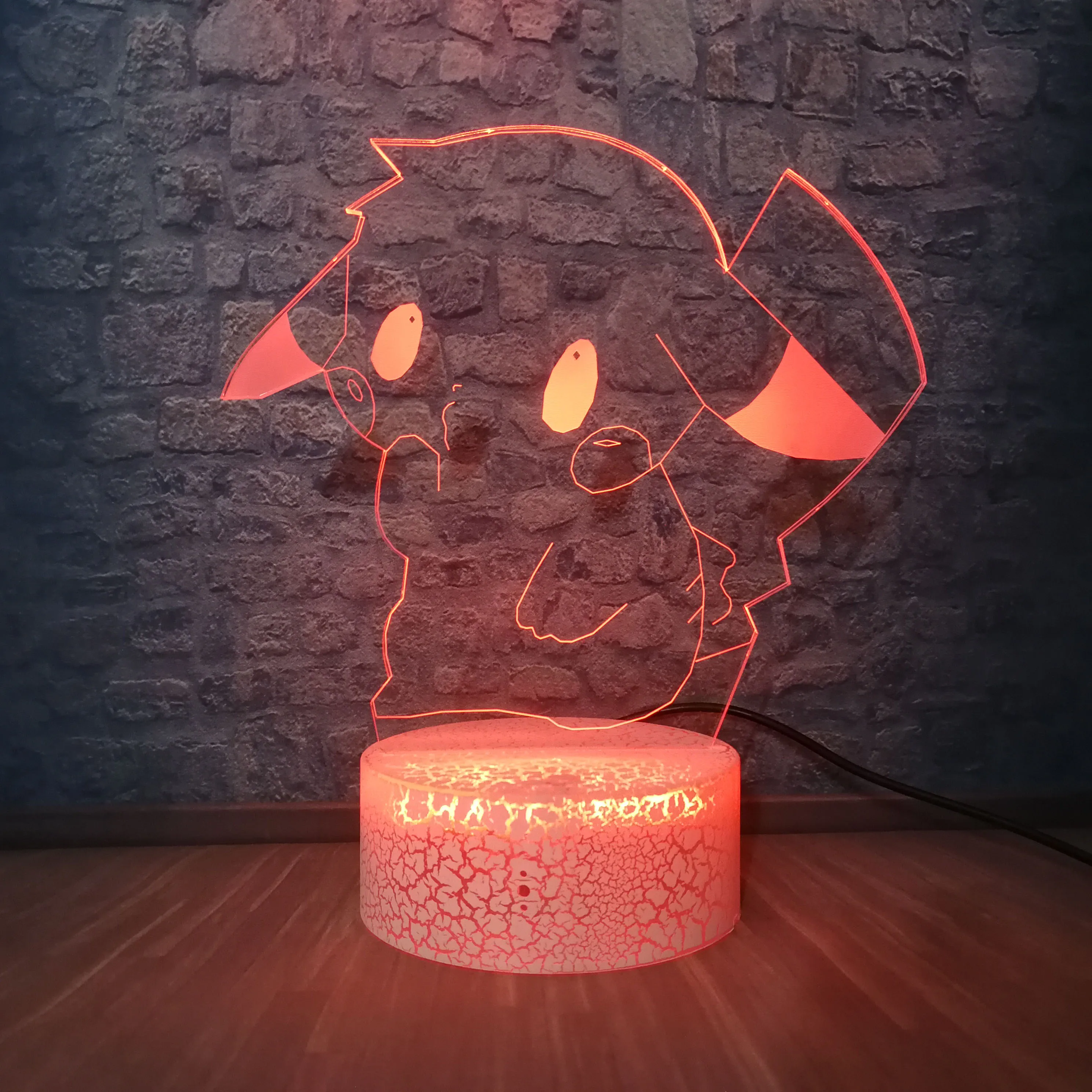 Покемон го фигурку 3D RGB лампа Пикачу Ночник светильник светодиодный детский сон