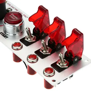 

Car Ignition Switch Panel Engine DIY Plastic+Metal 195mmx67mm Replacement