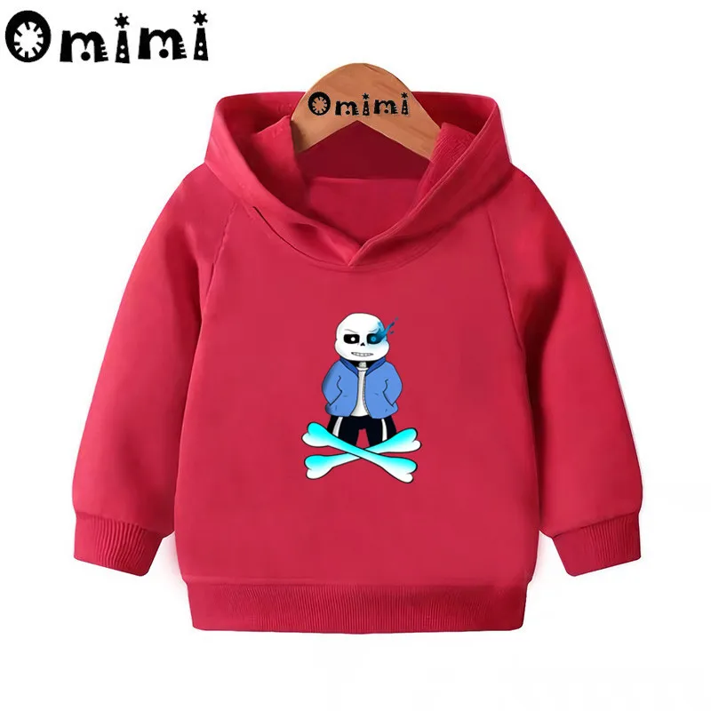 Skull Brother Undertale Sans/свитшоты; детские толстовки с капюшоном; крутой пуловер для малышей; топы для девочек и мальчиков; осенняя одежда; KMT2405