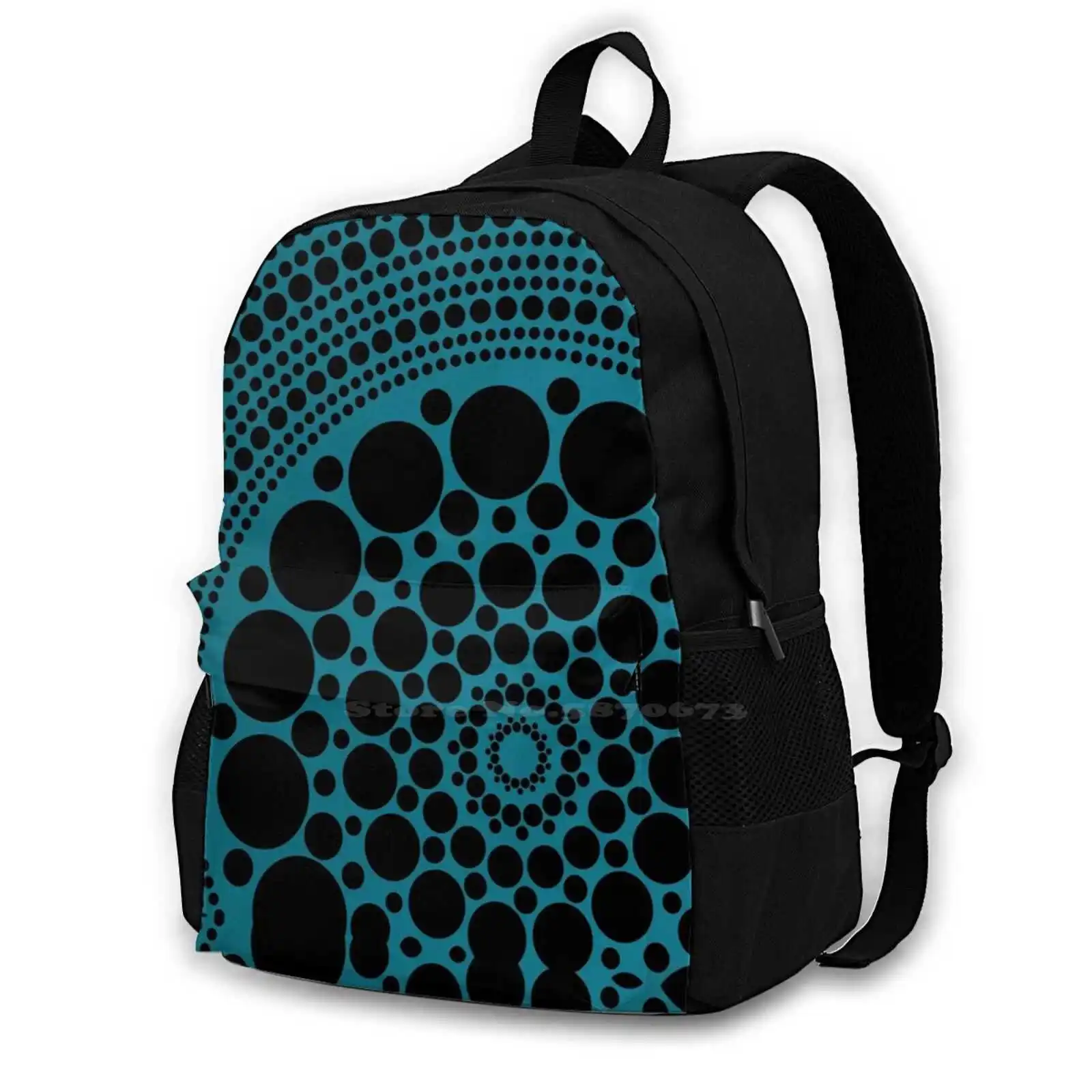 

Ocean Aboriginal Art Backpack For Student School Laptop Travel Bag Contemporary Aboriginal Bigambul Ocean Ocean Serpent