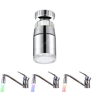 

360 degree ABS Plastic Wonderful Quality Temperature Bathroom Faucet Accessories LED Light LD8001-B9-6