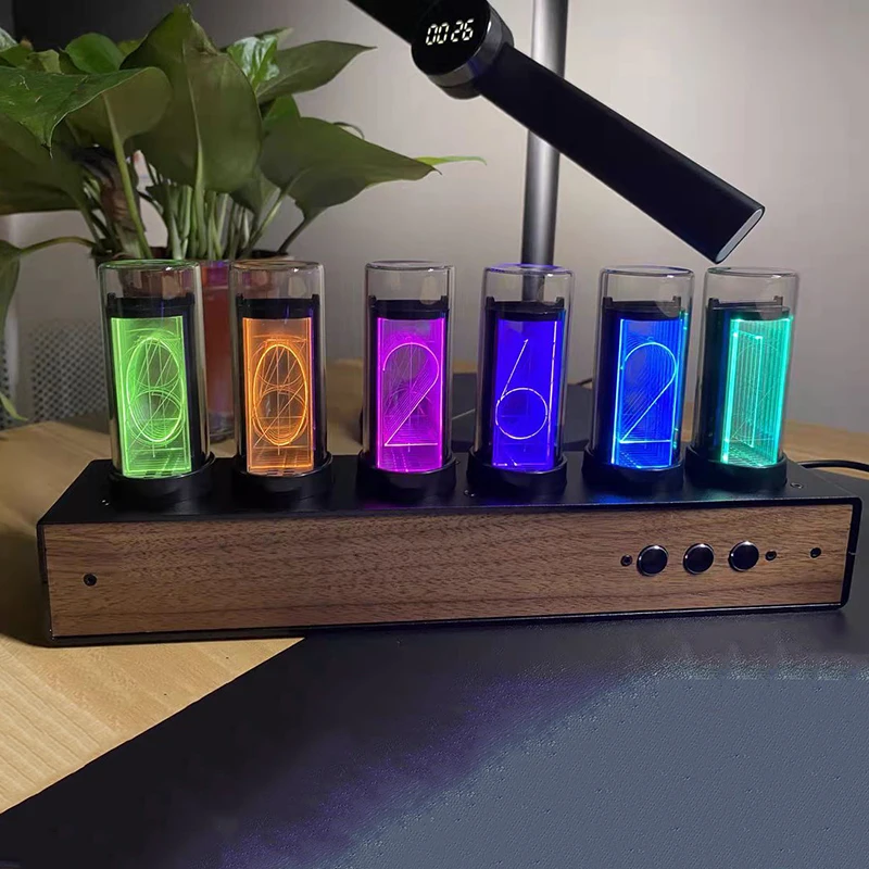 Luxury Digital Clock Time Tube Glow Tube RGB Desk Clock Creative LED