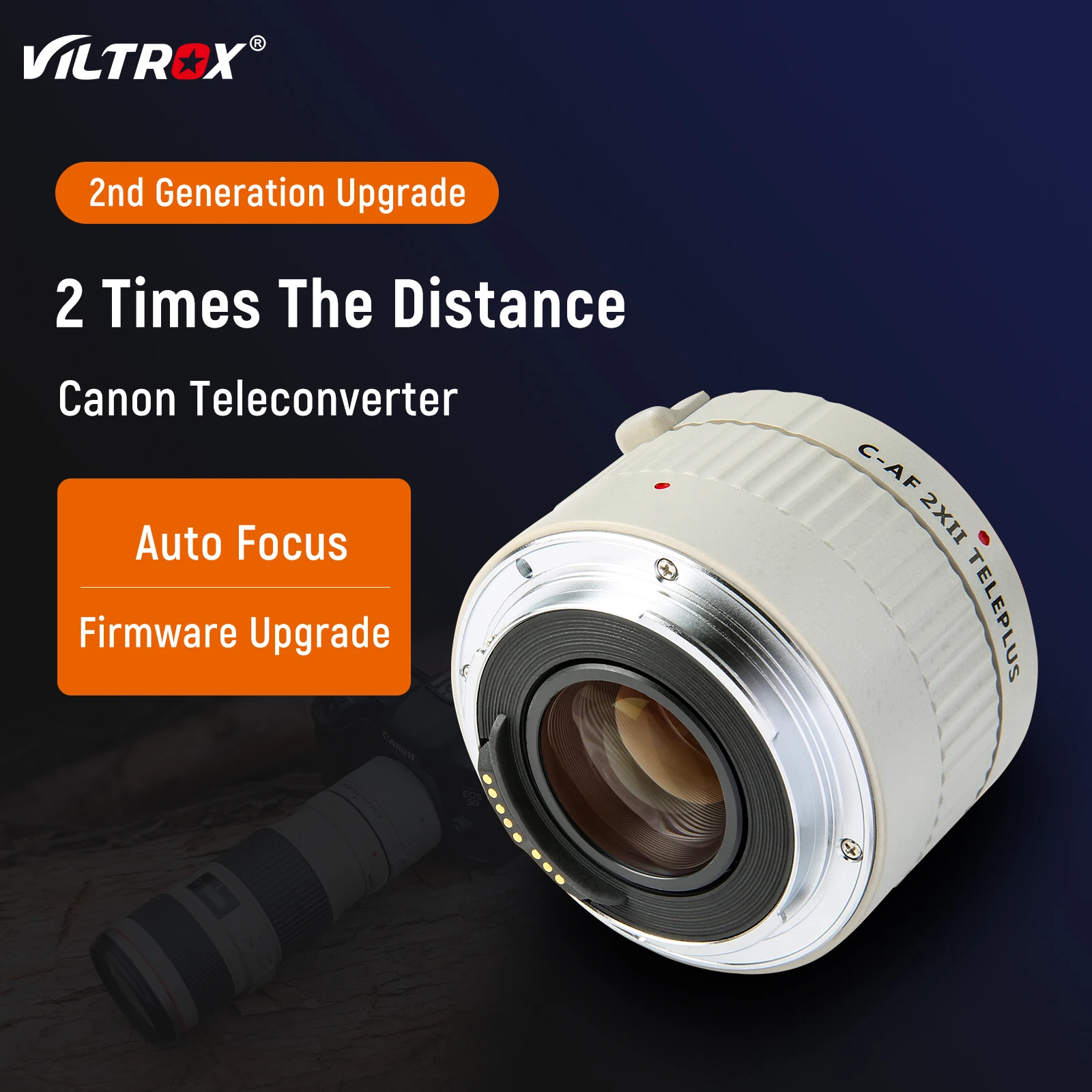 Viltrox C-AF 2xii-テレコンバーターエクステンション,オートフォーカスレンズ,2.0x,canon eos ef 7dii  5div用望遠コンバーター