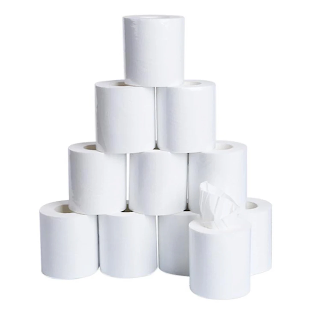 

10pcs/lot White Thickened Toilet Tissue Soft Household Toilet Paper Hollow Replacement Roll Paper Individual package