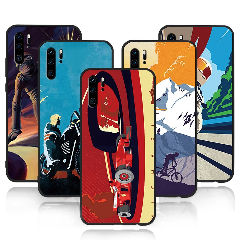 Ультратонкий однотонный чехол для телефона езды на горном велосипеде huawei Nova 3 2 4 5i