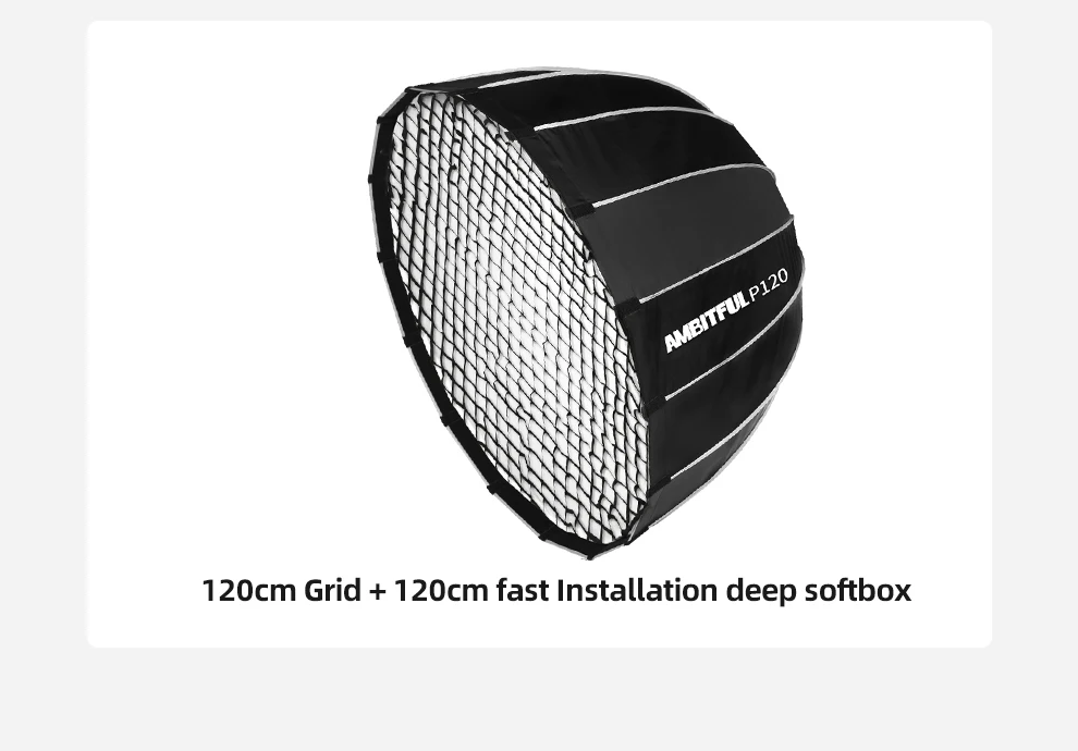 60cm 70cm 90cm 120cm Deep Parabolic Softbox Honeycomb Grid for Godox QR-P70/QR-P