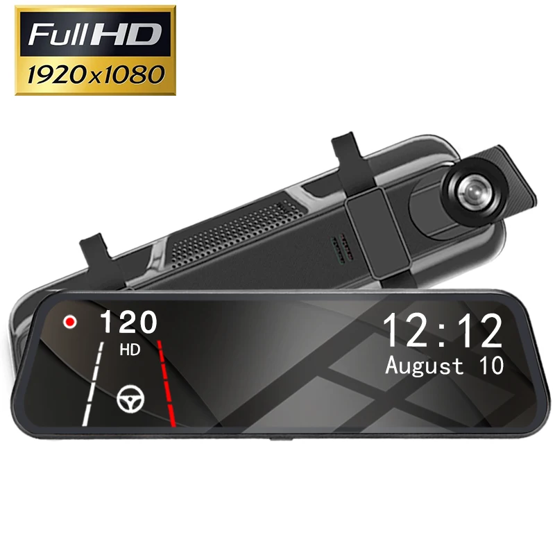 

10 Inch IPS 2.5D Touch Screen Car Dvr Mirror Stream RearView Mirror Dash Camera Dash Cam Dual Car Camera Full Hd Drive Recorder