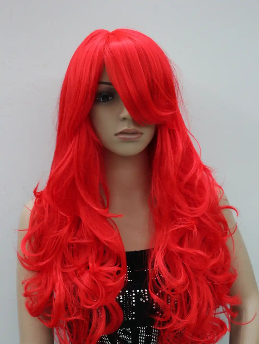 Red Long Fluffy Wave Curly Cosplay Anime Wig Party Hair Wigs Ptlz18 Aliexpress