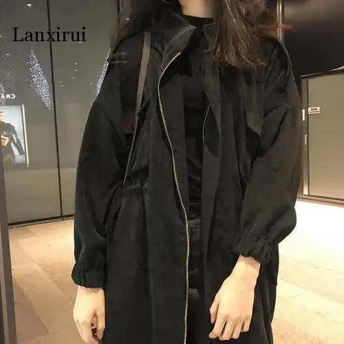 Lanxirui, осенняя мода, Ретро стиль, леопард, ropa mujer, макси, тонкая талия, тонкий Тренч, женский, на молнии, для студентов, Casaco Feminino