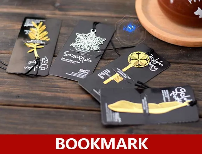

Vintage silver plated snowflake bookmarks , golden plated Key / Feather / Palm Tree metal bookmark / book holder / book clips