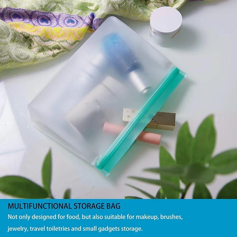 Многоразовые Пакеты для хранения-5 упаковок вертикально герметичные Ziplock Снэк-мешки Многоразовые морозильные сумки и сумки для хранения еды, для еды Ланч Sa