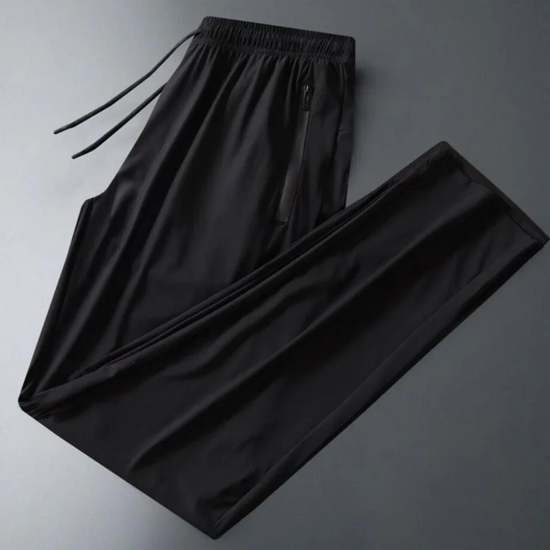 Big size 8xl 7xl 9XL summer men`s Ice silk fabric sports sweatpants Slim Stretch Loose pant men Military Quick Dry trousers 2